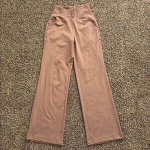 Mauve Wide-Leg Yoga Pants